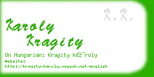 karoly kragity business card